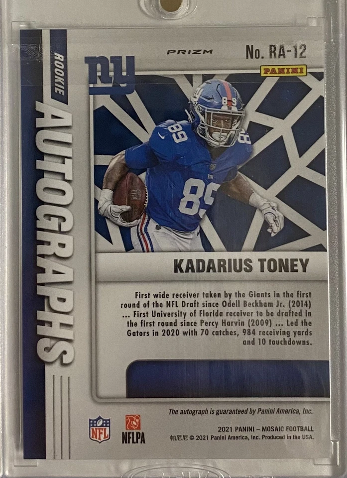2021 panini mosiac kadarius toney Rookie Autographs silver prizm - Image 2 of 2