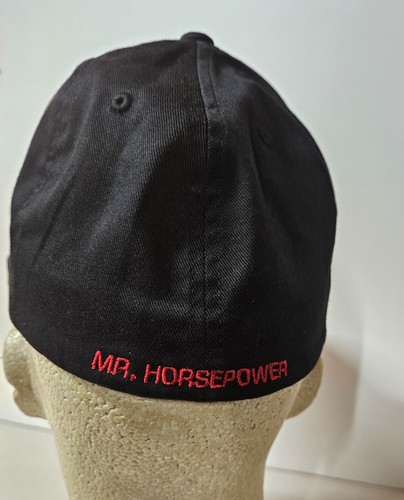 Mr. Horsepower Black Flex fit Embroidered flat Bill Hat(22) Nostalgia Street Rod - Picture 2 of 3