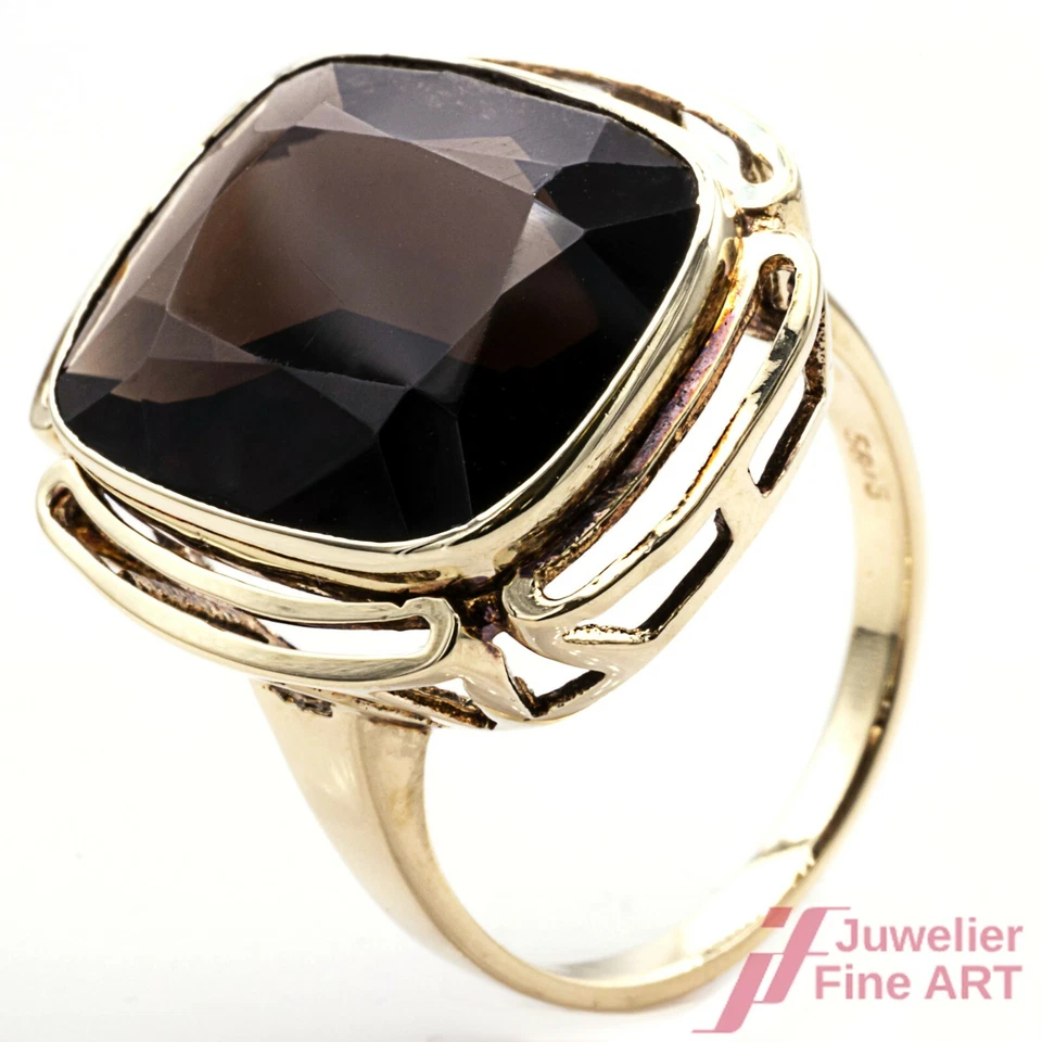 Ring 585 Gelbgold mit Rauchquarz - Bild 1 von 3