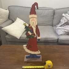 Wooden Santa Tall  24 Inches Tall Free Standing Christmas D cor 1449
