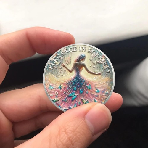 Elegant Women Sobriety Coin - Recovery Butterfly AA Coin - Sober Gifts for Women - Picture 15 of 18