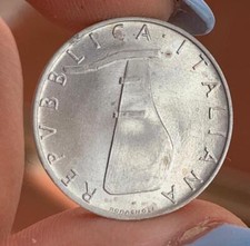 REPUBBLICA ITALIANA 5 LIRE 1975 FIOR DI CONIO ECCEZIONALE UNC ITALY TOP