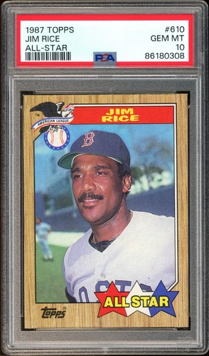 JIM RICE 1987 TOPPS #610 ALL-STAR PSA 10 GEM RED SOX