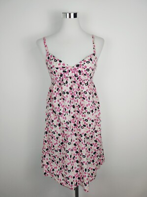 Zara Kleid Punkten Weiß Rosa gr. M Sommer Leicht Trägerkleid Party