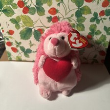TY SMITTEN the HEDGEHOG BEANIE BABY Pink With Heart  Rare Collectible