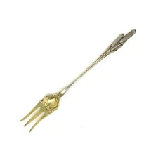 Antique 1898 Durgin Sterling Silver Oyster Fork - Cat Tails