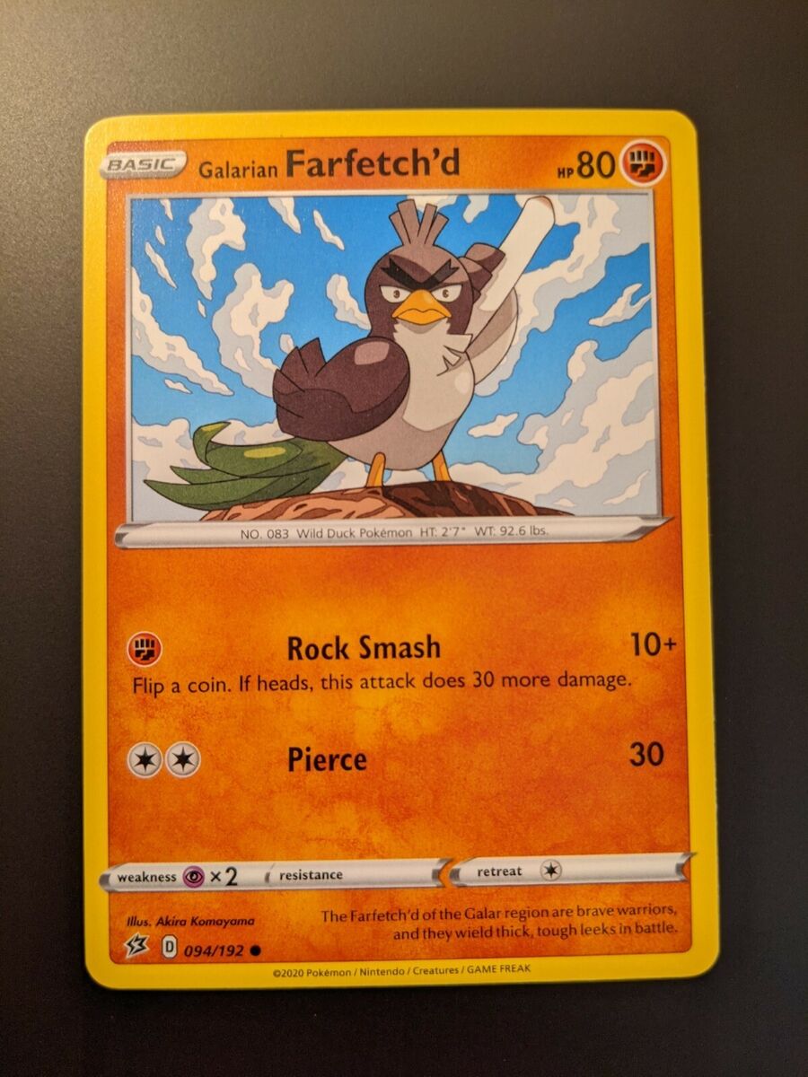 Pokemon TCG Common Galarian Farfetch'd 94/192 S&S Rebel Clash Mint/NM  Condition