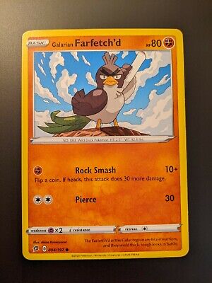 Pokemon TCG Common Galarian Farfetch'd 94/192 S&S Rebel Clash Mint/NM  Condition