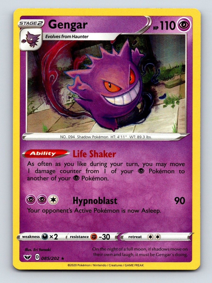 Stage 2 Gengar HP 110 Life Shaker Ability Hypnoblast Rarity Purple