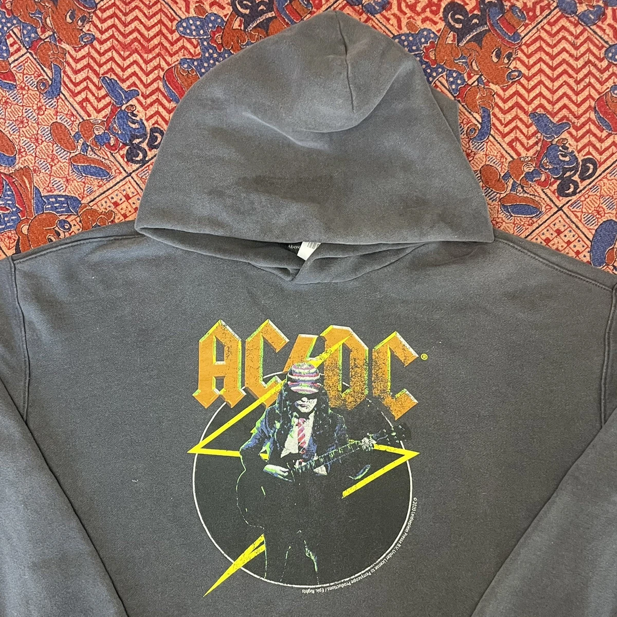 $79 Abercrombie u0026amp; Fitch AC/DC ACDC Soft AF Band Hoodie Hooded Sweatshirt  Small | eBay
