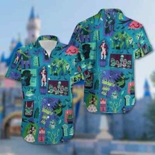 Haunted Mansion Hawaiian Button Down Shirt Unisex Adults S-5XL