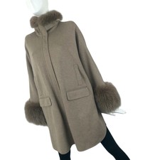 Rare Loro Piana Ladies Baby Cashmere Double Fox Fur Jacket Cape Coat Size S M