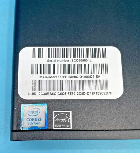 HP EliteDesk 800 G4 35W Mini - i3-8100T - 16GB RAM - 240GB SSD - OS (OFFERS OK) - Afbeelding 9 van 10
