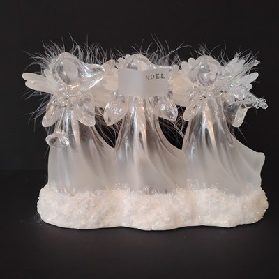 Christmas Angel Trio Lighted Color Changing Decoration 6'' JC Penny Vintage-Works