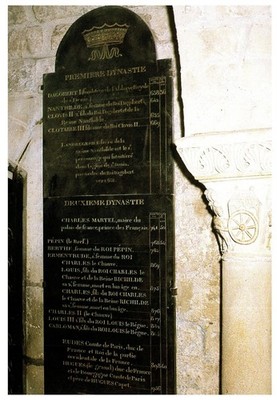 Vtg Postcard Saint-Denis Basilica Crypt List of Merovingians and Carolingians