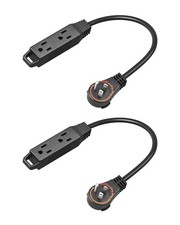 DEWENWILS 1FT 360  Rotating Flat Plug Extension Cord, 3 Prong Thin Power Strip
