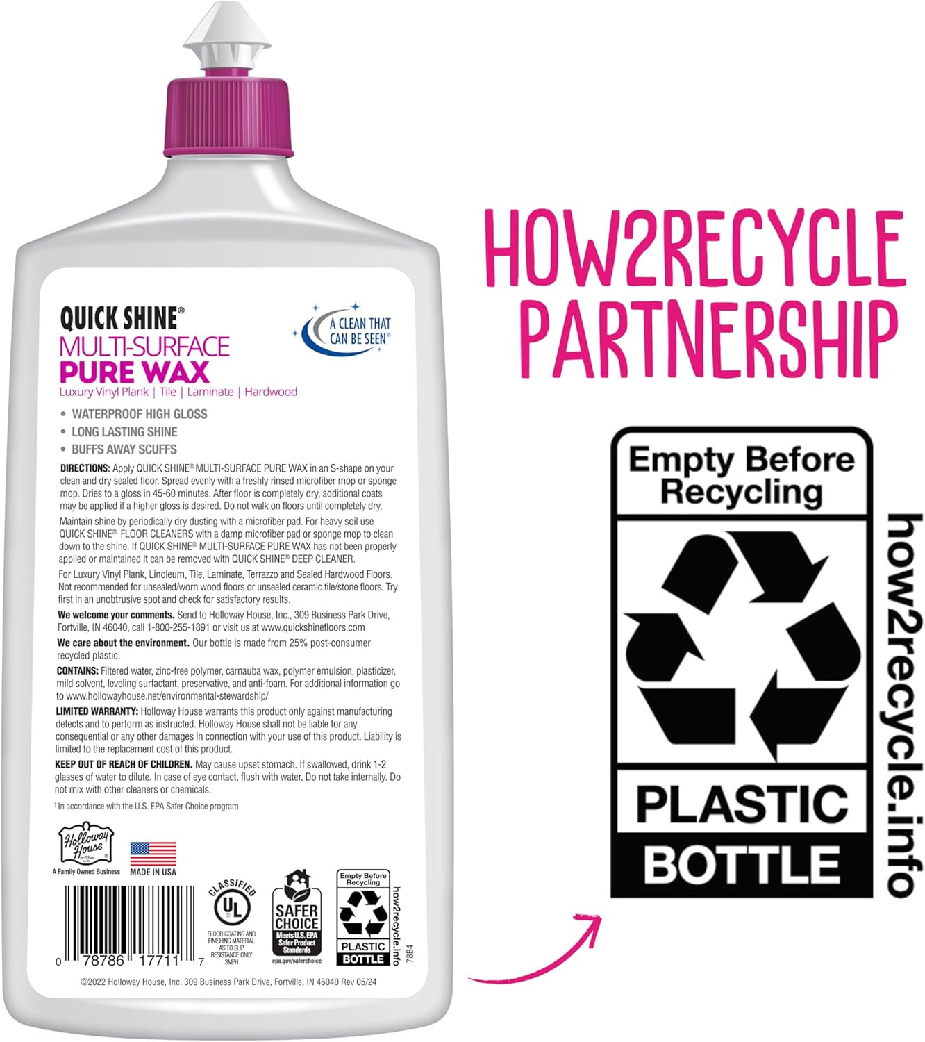 Pure Floor Wax 27Oz | a Buffable, Waterproof Finish for Regular and Hardwood Flo