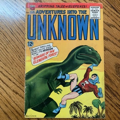 Adventures Into the Unknown #155 ACG 1965 2nd Nemesis Dinosaur Cover