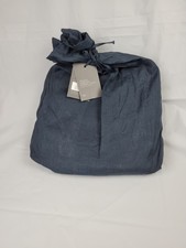Restoration Hardware Italian Heritage Washed Linen QUEEN Box-Spring Cover Indigo