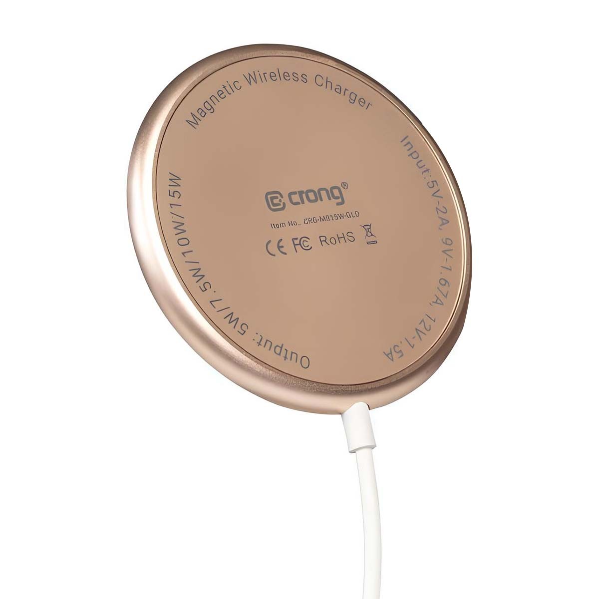 Crong,  Ladegerät Kabellos Induktion 15W kompatibel iPhone, Gold