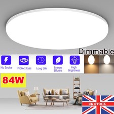 84W LED Ceiling Light Round Panel Down Lights Bathroom Kitchen Living Room Lamp