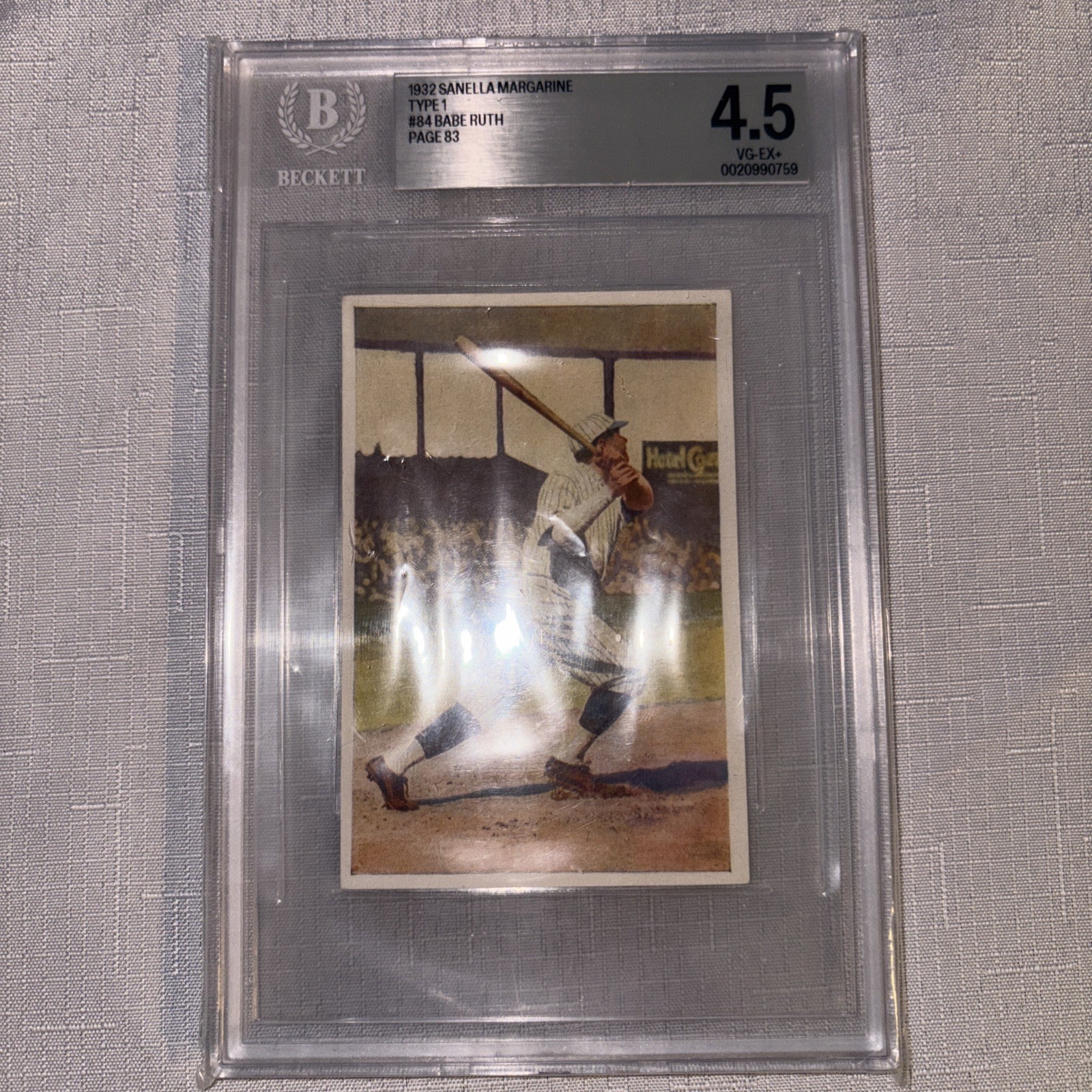 BABE RUTH 1932 Beckett 4.5 very good Excellent Type 1 Scarce Variety!!