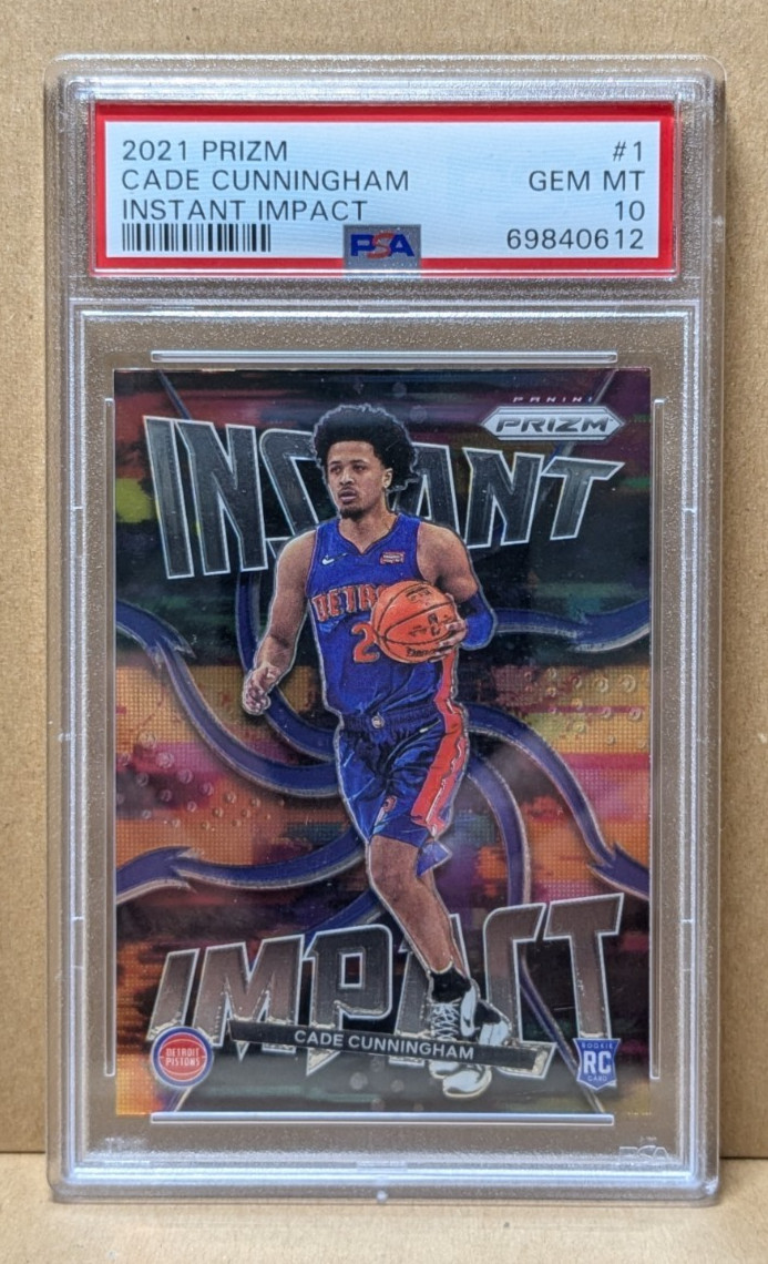2021-22 Panini Prizm Cade Cunningham #1 RC Rookie Instant Impact Silver PSA 10 