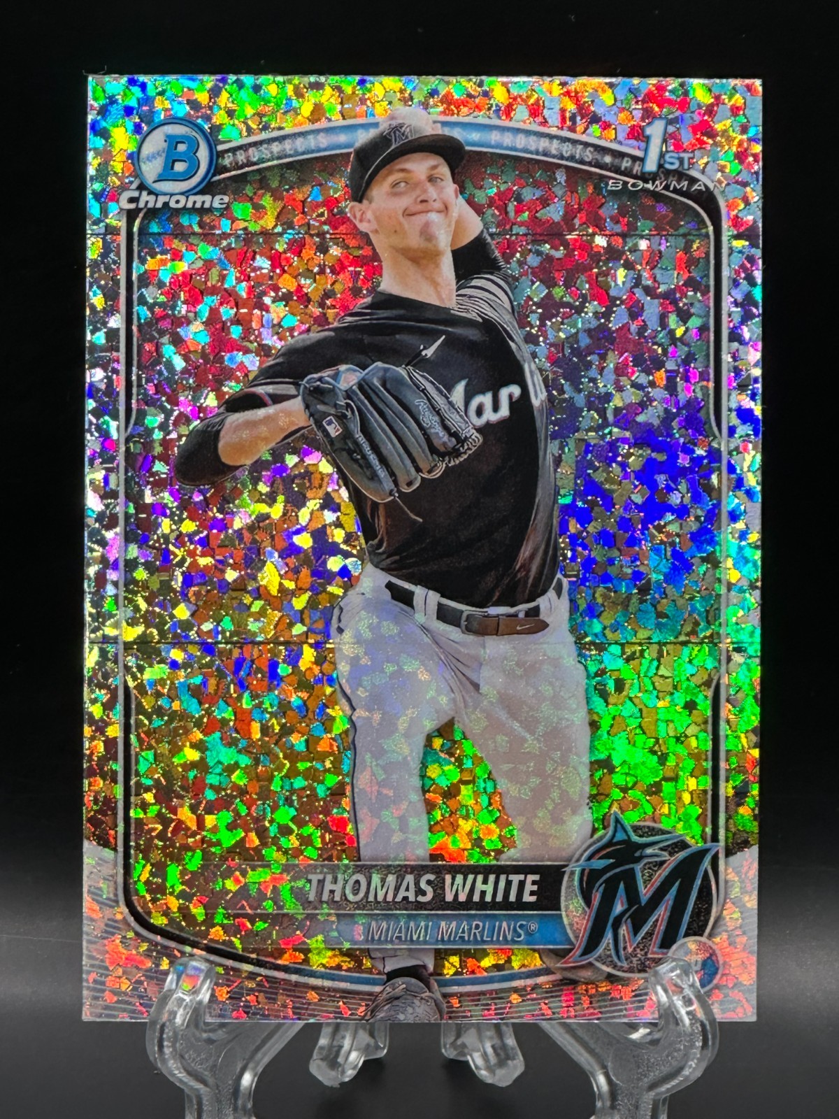 Thomas White 2025 Bowman Chrome Prospects 1st Mini Diamond Refractor #BCP-69