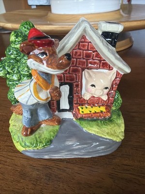 Wolf and Pig From 3 Little Pigs Music Box