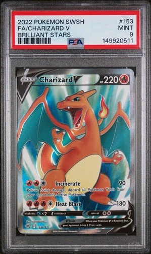 New ListingCharizard V 153/172 Pokemon Sword & Shield Brilliant Stars PSA 9 Mint