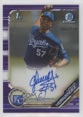 2019 Bowman Chrome Prospects Purple Refractor 66/250 Carlos Hernandez Auto 0c3e