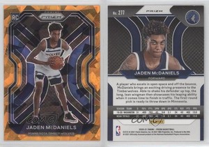 2020-21 Panini Prizm Orange Ice Prizm Jaden McDaniels #277 Rookie RC