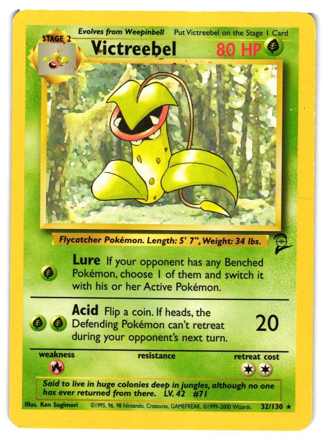Pokemon TCG Victreebel 32/130 Rare Base Set 2 DMG