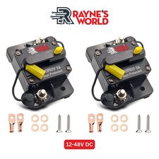 2 PACK 30 Amp Waterproof Yellow Circuit Breaker Auto/Marine/Solar 12-48V DC