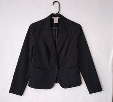 George Womens Black Blazer Jacket Suit Coat size 4 Stretch Single Button Lined