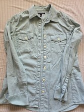 Banana Republic Canvas Button Down Dress Shirt  Women Size Small Mint Green 