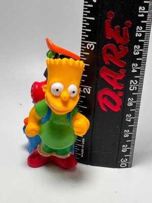 Vintage The Simpsons Bart Simpson 1990 Burger King Toy 3'' Figure Camping Clean