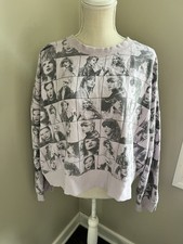 Official Taylor Swift The Eras Tour Cropped Lavender Pullover Sweatshirt