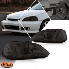 For 99-00 Honda Civic EJ/EM/EK Smoked Housing Headlight Clear Corner Signal Lamp
