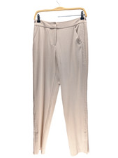 Halston Pants Women Four (4) Tapered Ankle Side Slit Taupe