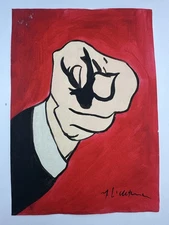 Roy Lichtenstein COA Art Painting Original Drawing Vintage Paper Signed