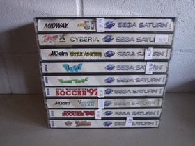 Sega Saturn Console and Game Lot of 9