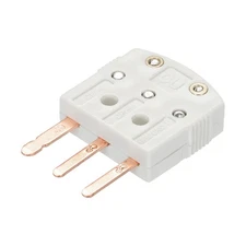 U Type Thermocouple Wire Connectors Male Plug 3 Prong Flat Pin 220°C(428°F)White