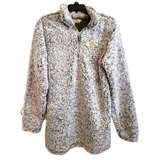 Women's Southern Fried Chics SHERPA 1/4 Zip Charcoal Frost - Size L