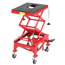 4 Wheel 135 KG Hydraulic Motorcycle Lift Table Dirt Bike Scissor Jack Stand ATV