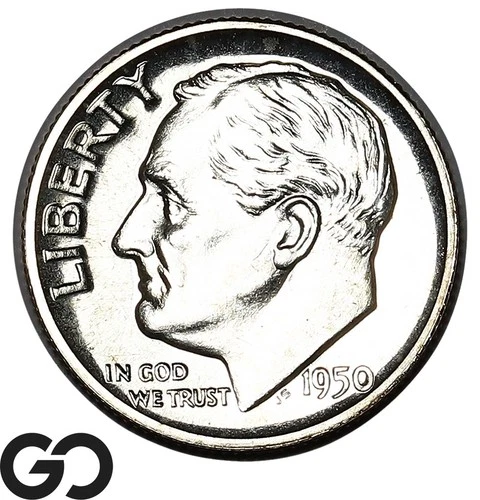 1950 Roosevelt Dime PROOF, Superb Gem PR++