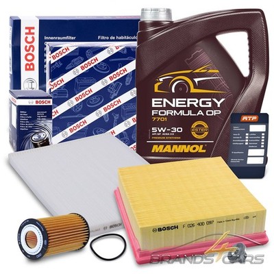 BOSCH INSPEKTIONSPAKET+4l MANNOL 5W-30 FÜR OPEL CORSA D 1.0 1.2 1.4 +LPG 06-14