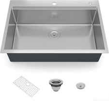 36 22 10inch Kitchen Sinks Single Bowl Drop-In 304 Stainless Steel Workstation