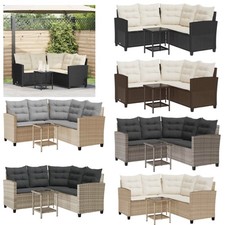 Poly Rattan L-Form Gartensofa mit Couchtisch Kissen Ecksofa Außensofa Outdoor
