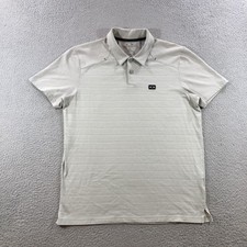 Oakley Polo Shirt Mens Medium Gray Tailored Fit Golf Stretch Athletic Casual